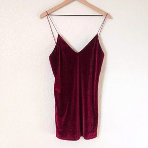 TOBI Red Velvet Cami Slip Dress S
